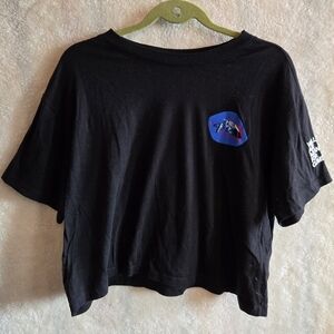 The North Face Black Crop Tee "Walls are Meant for Climbing"